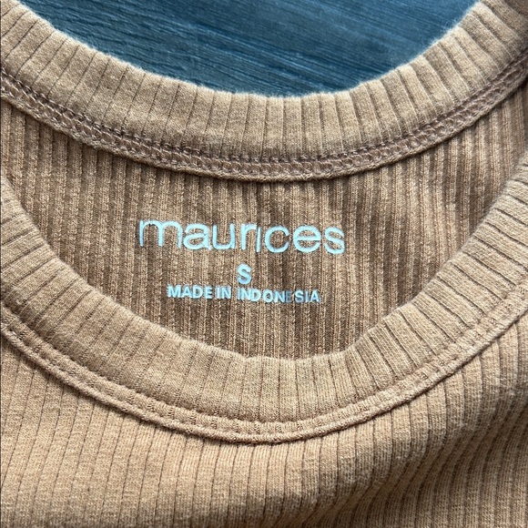 Rust brown Ribbed Tank Top - Picture 2 of 2